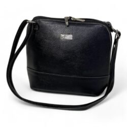 Bolsa Feminina Couro Legítimo Pequena Channel Redonda Ziper Inteiro Repartições internas