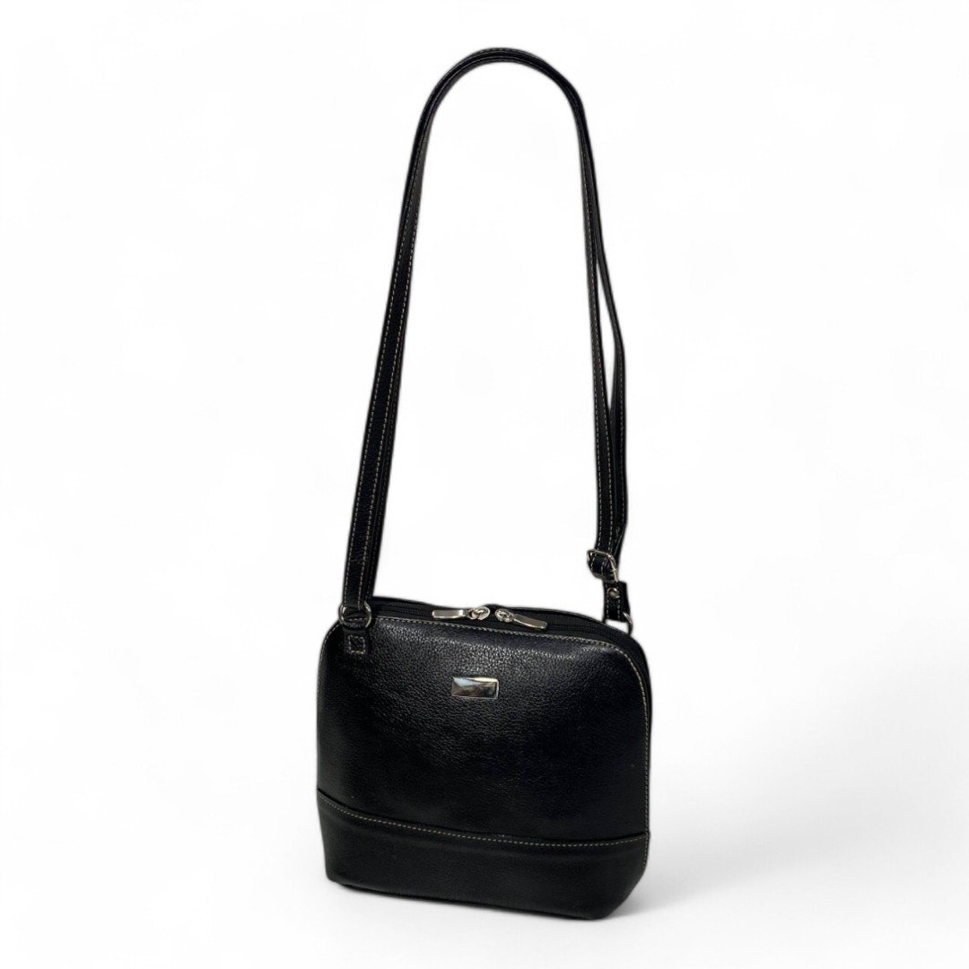 Bolsa Feminina Couro Legítimo Pequena Channel Redonda Ziper Inteiro Repartições internas - Imagem 16