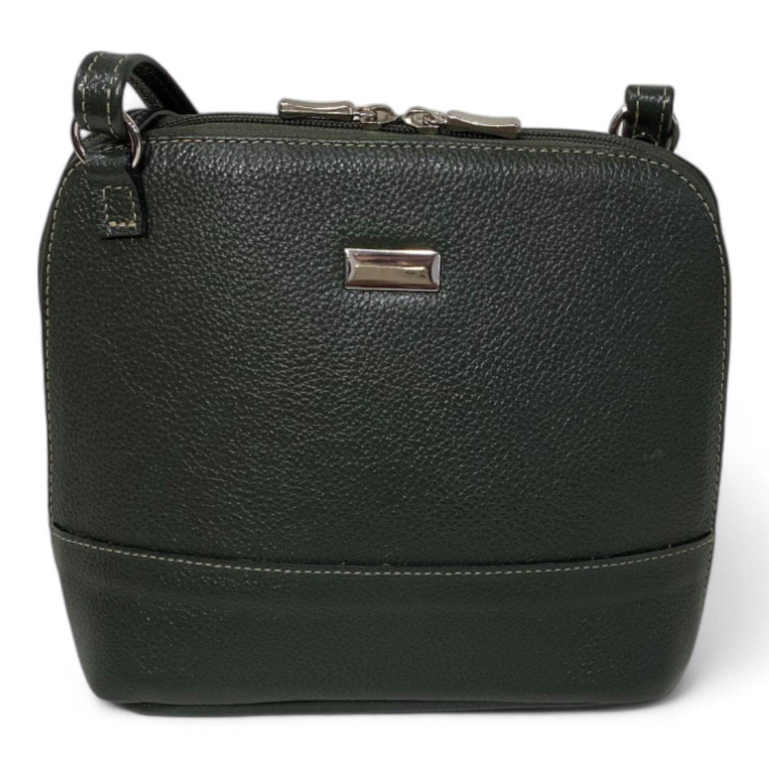 Bolsa Feminina Couro Legítimo Pequena Channel Redonda Ziper Inteiro Repartições internas - Imagem 11