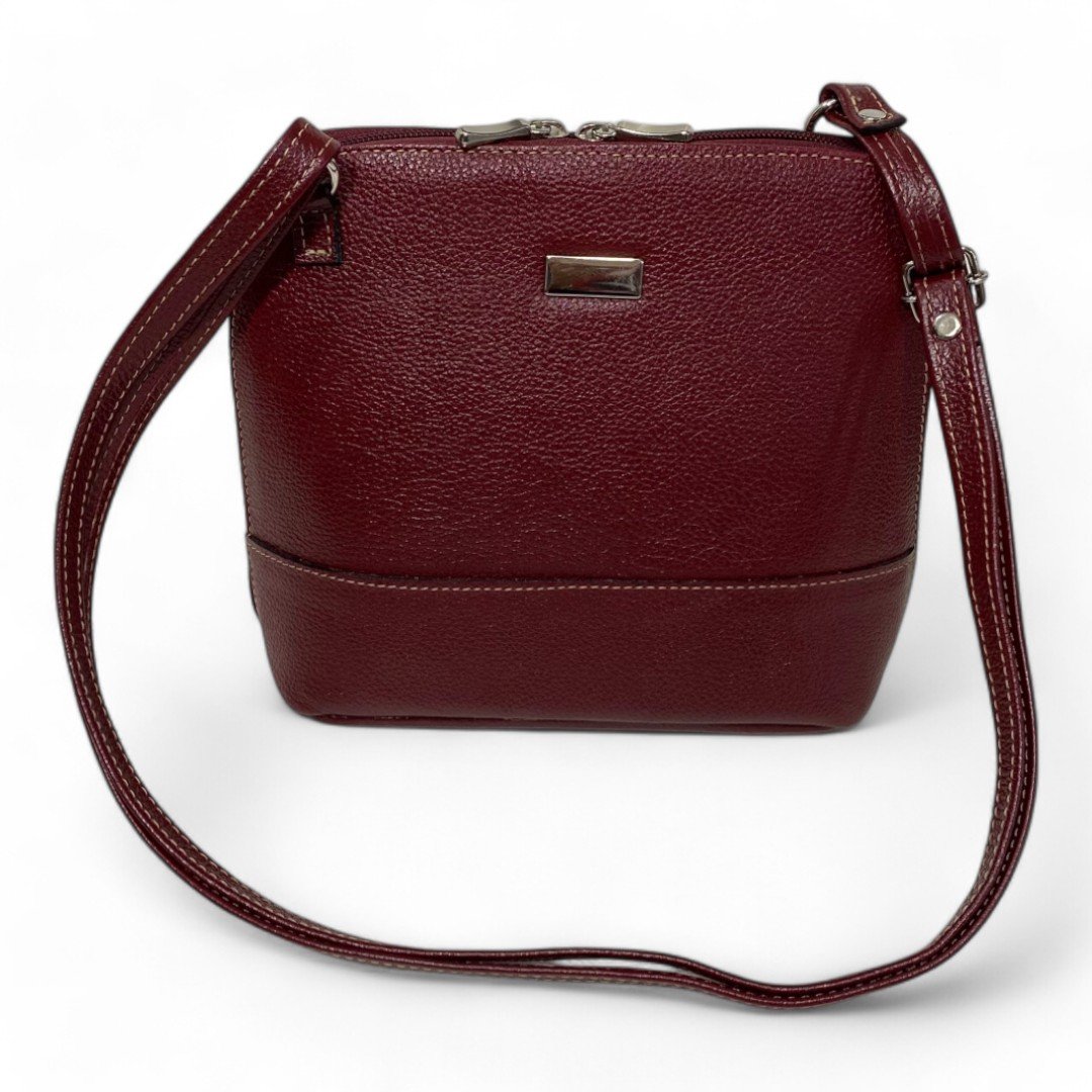 Bolsa Feminina Couro Legítimo Pequena Channel Redonda Ziper Inteiro Repartições internas - Imagem 6