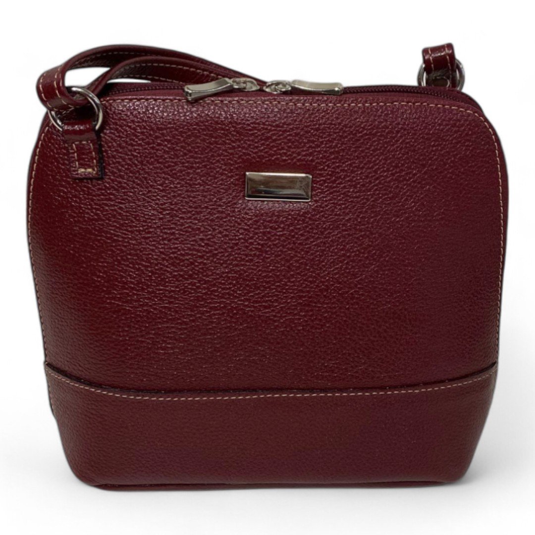 Bolsa Feminina Couro Legítimo Pequena Channel Redonda Ziper Inteiro Repartições internas - Imagem 5