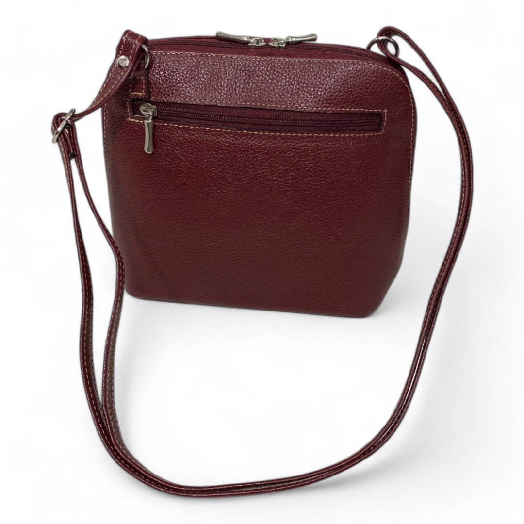 Bolsa Feminina Couro Legítimo Pequena Channel Redonda Ziper Inteiro Repartições internas - Imagem 3