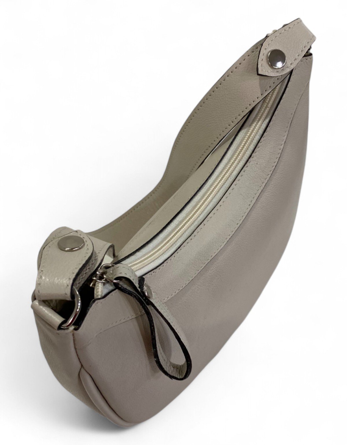 Bolsa Meia Lua Couro Bovino Média Ombro Social Festa - Imagem 25