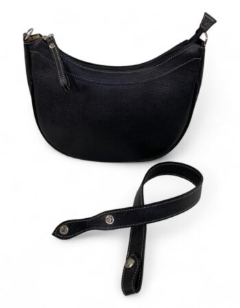 Bolsa Meia Lua Couro Bovino Média Ombro Social Festa - Imagem 15