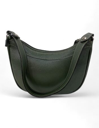 Bolsa Meia Lua Couro Bovino Média Ombro Social Festa - Imagem 8