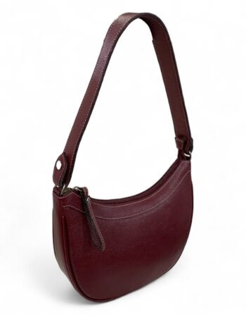 Bolsa Meia Lua Couro Bovino Média Ombro Social Festa - Imagem 7