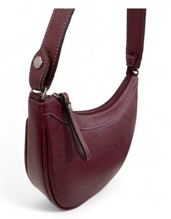 Bolsa Meia Lua Couro Bovino Média Ombro Social Festa - Imagem 6