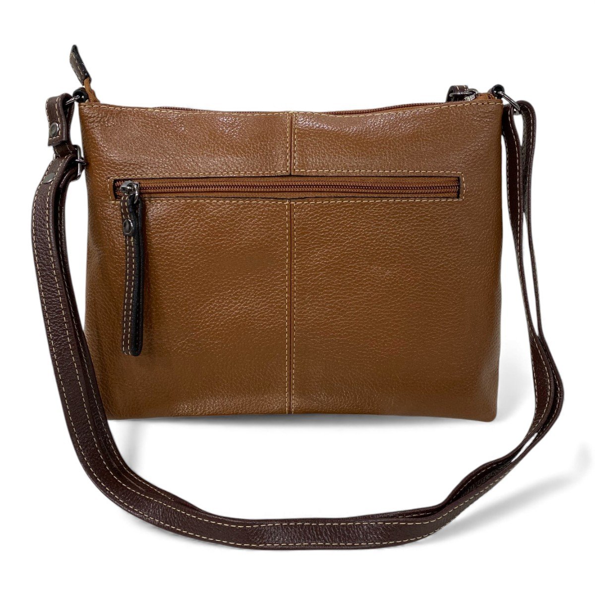 Bolsa Feminina Couro Transversal Bls294 4 Ziperes Duas Cores - Imagem 32