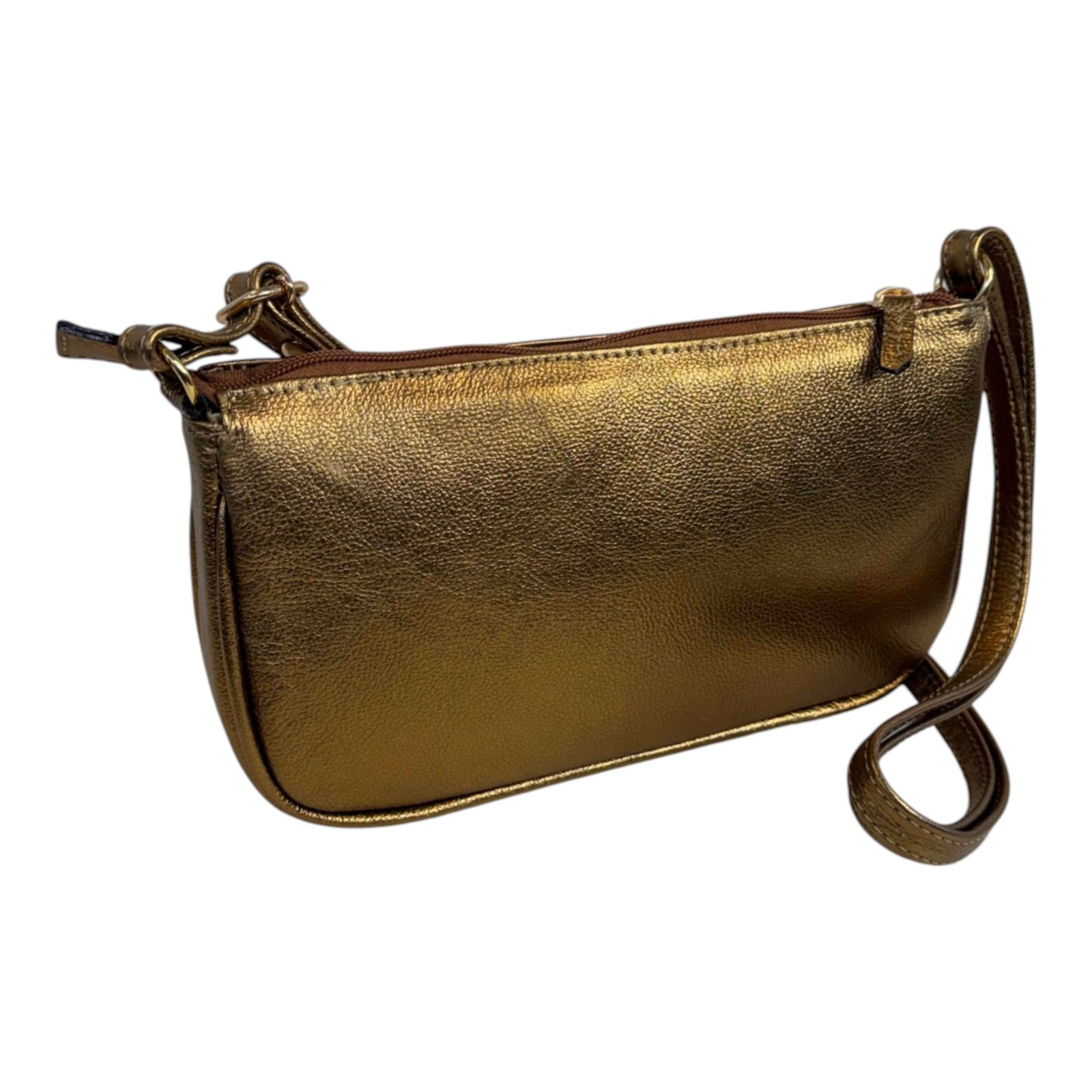 Bolsa Feminina Couro Legítimo Pequena Lisa Clutch Tiracolo - Imagem 3