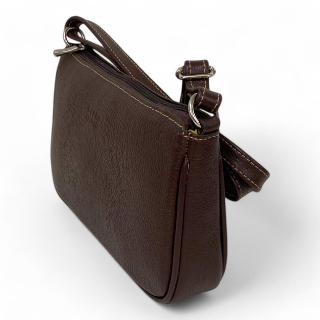 Bolsa Feminina Couro Legítimo Pequena Lisa Clutch Tiracolo - Imagem 17