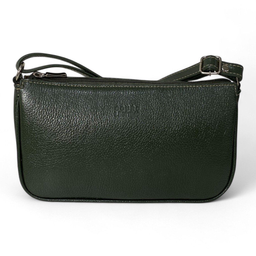 Bolsa Feminina Couro Legítimo Pequena Lisa Clutch Tiracolo - Imagem 13