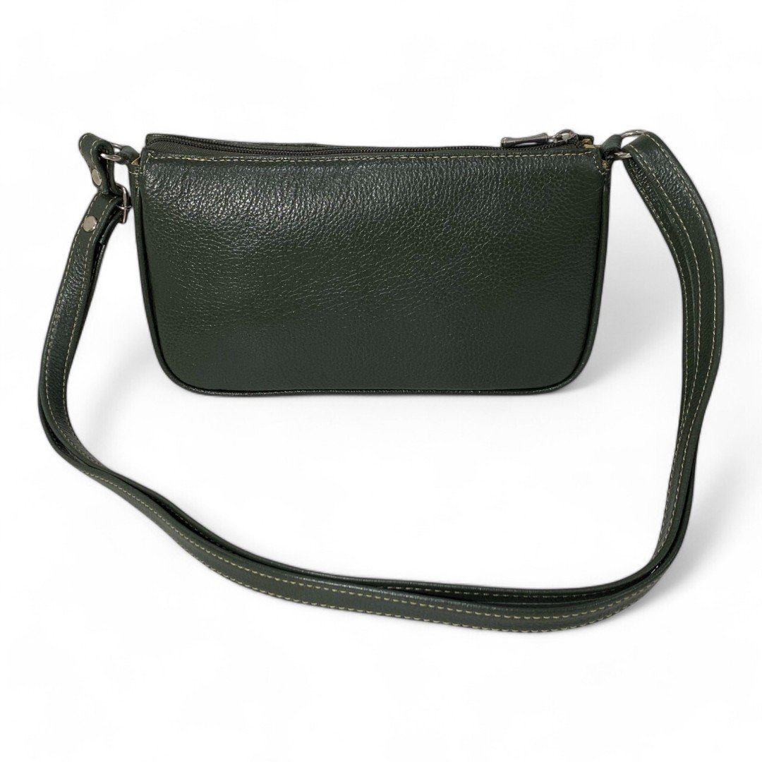 Bolsa Feminina Couro Legítimo Pequena Lisa Clutch Tiracolo - Imagem 11