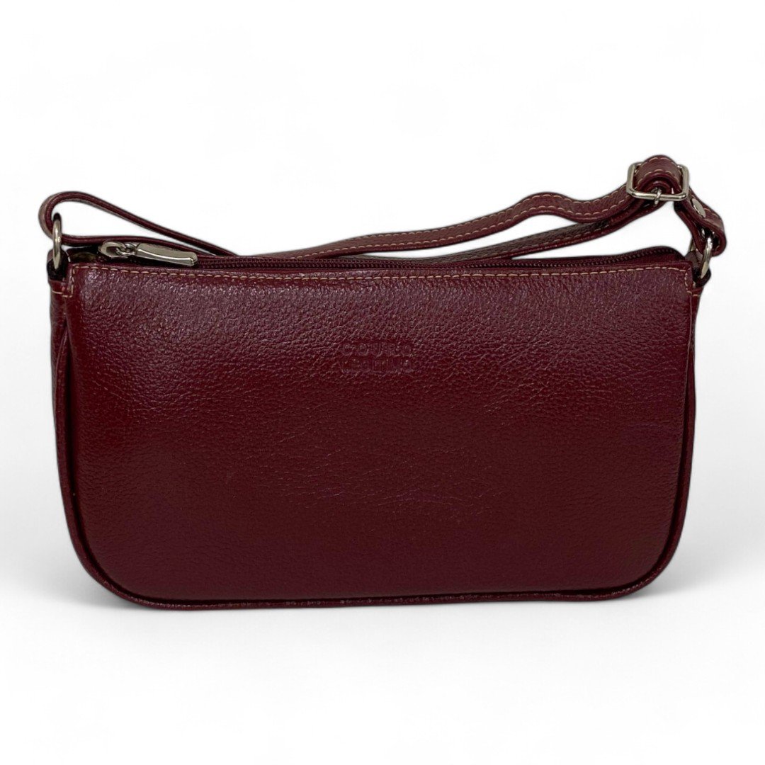 Bolsa Feminina Couro Legítimo Pequena Lisa Clutch Tiracolo - Imagem 9