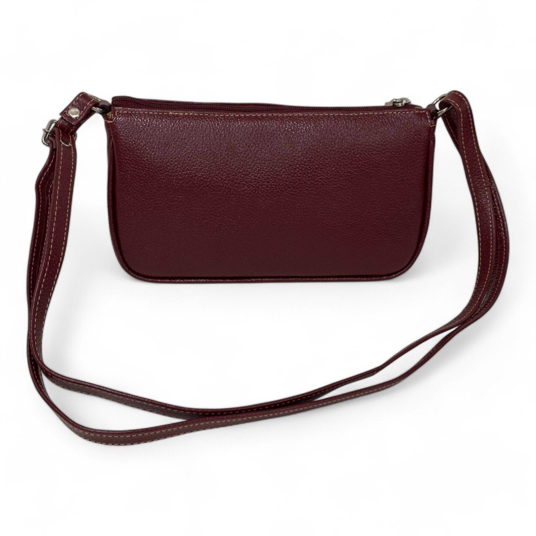 Bolsa Feminina Couro Legítimo Pequena Lisa Clutch Tiracolo - Imagem 7