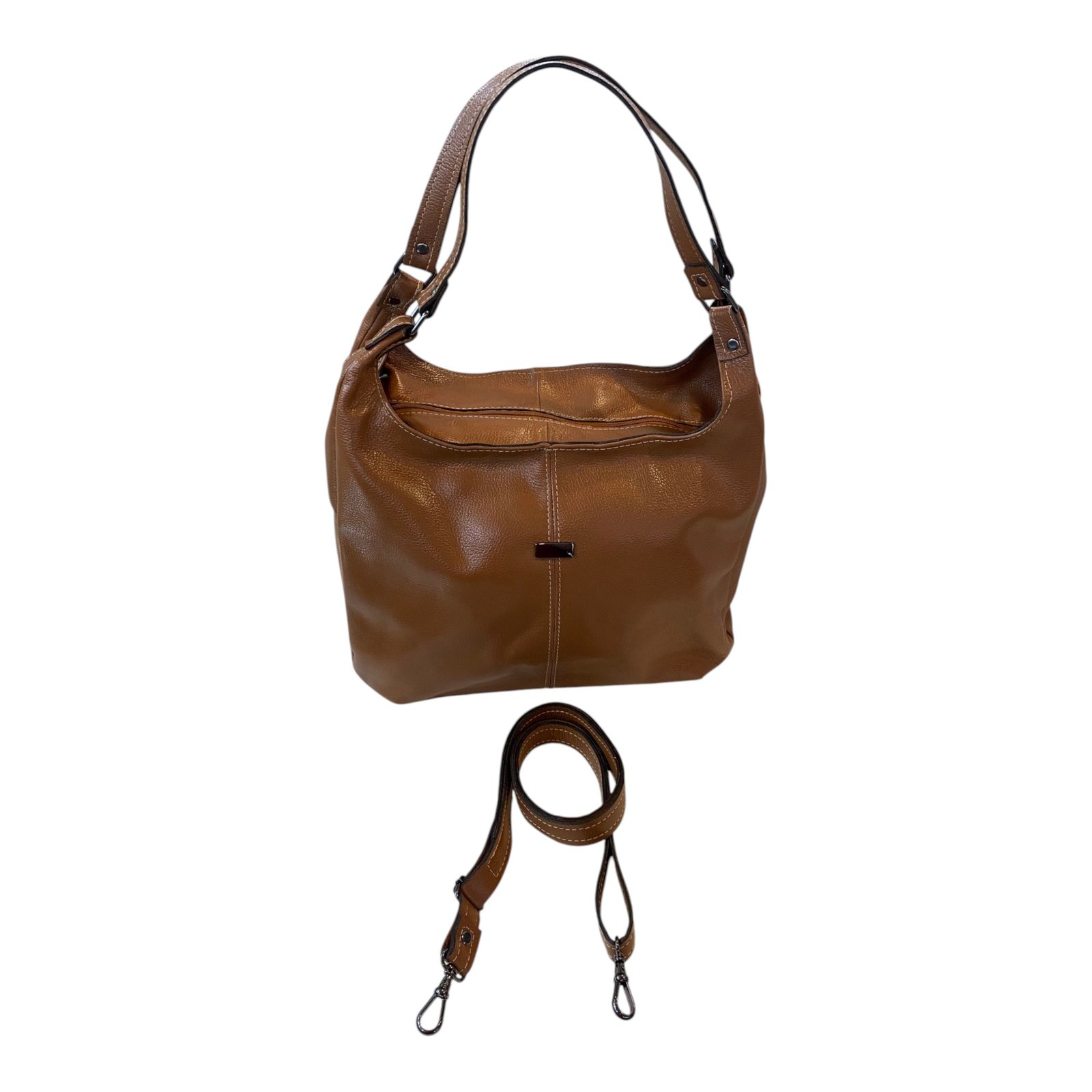 Bolsa Feminina Hobo Couro Legítimo Ombro E Transversal Luxo - Imagem 5