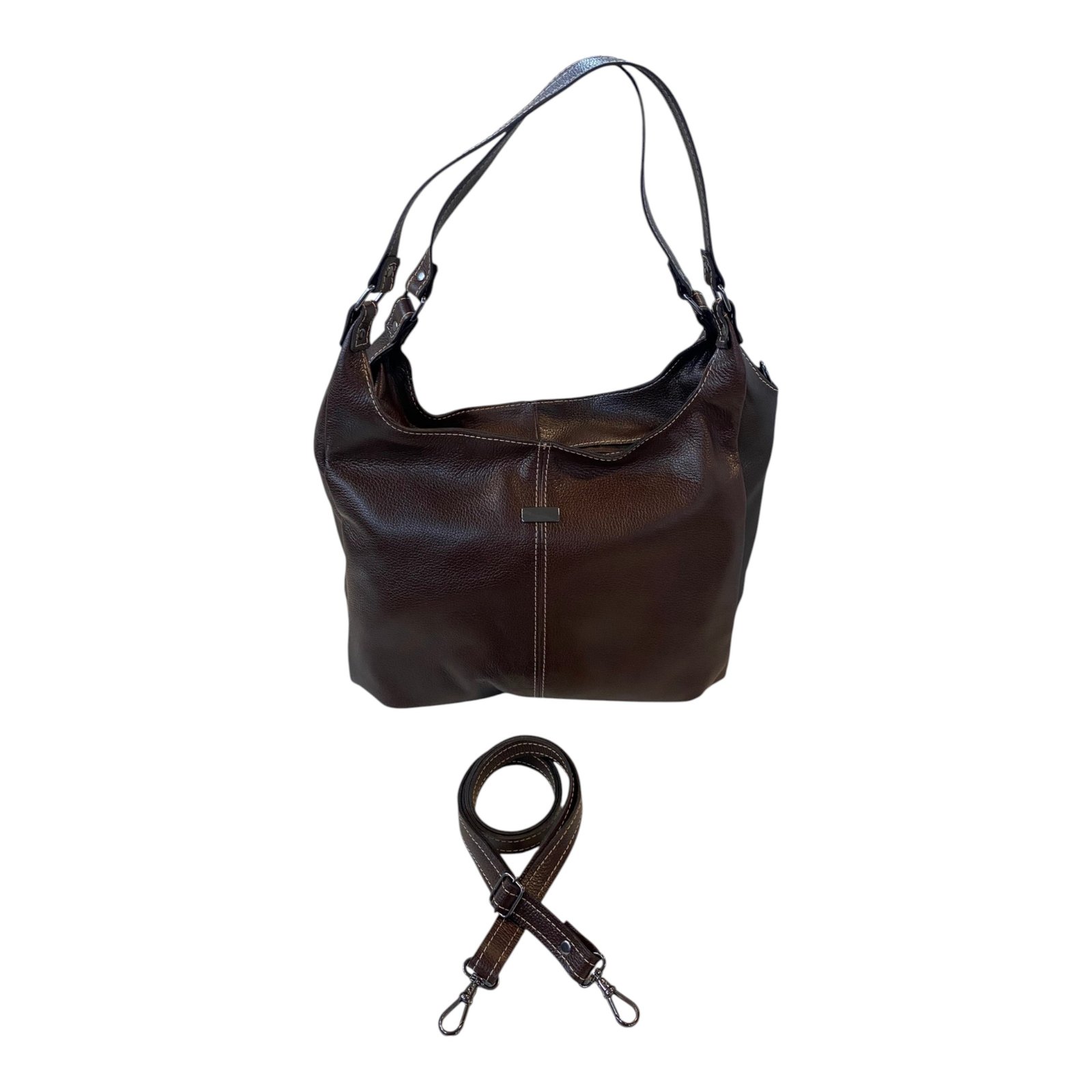 Bolsa Feminina Hobo Couro Legítimo Ombro E Transversal Luxo - Imagem 49