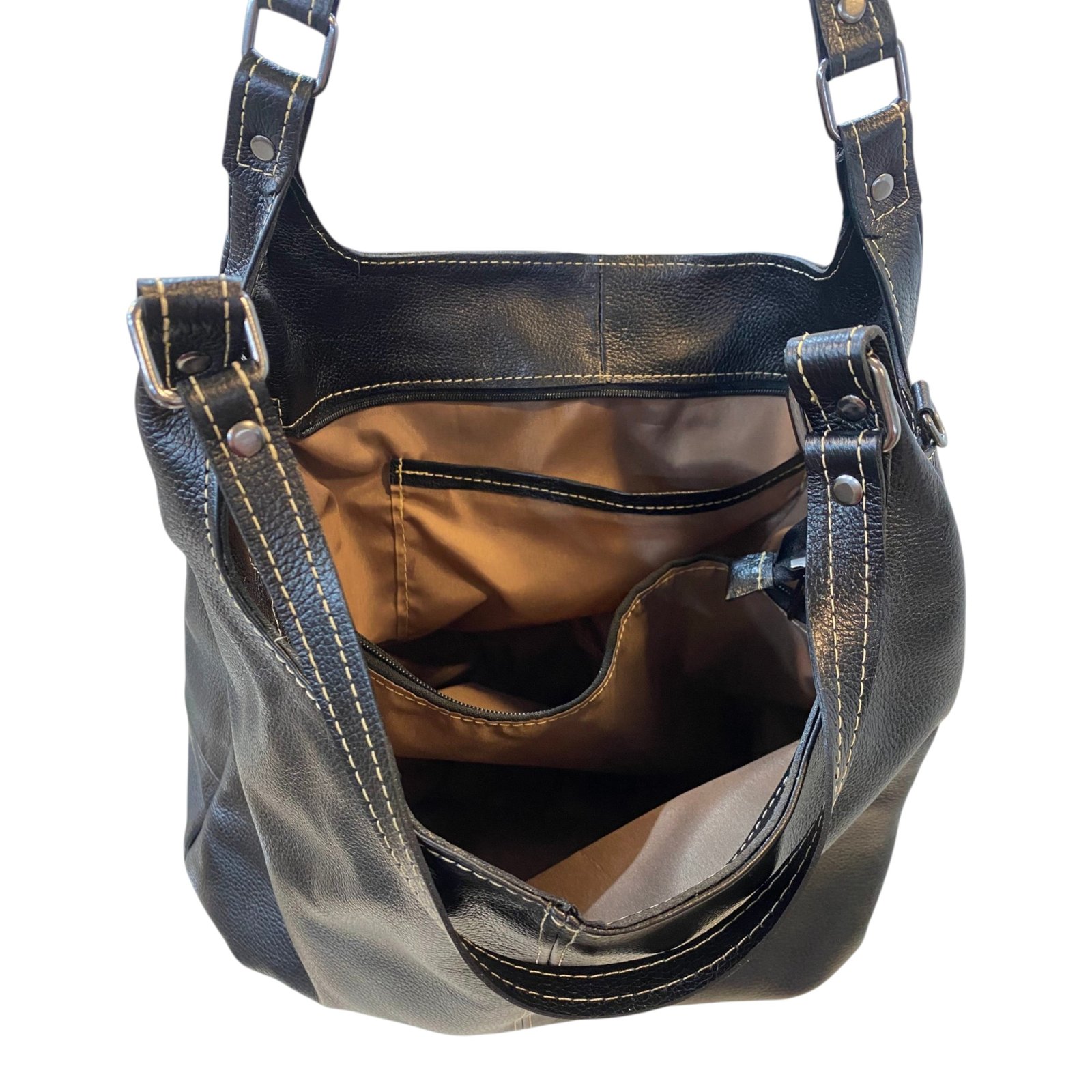 Bolsa Feminina Hobo Couro Legítimo Ombro E Transversal Luxo - Imagem 32