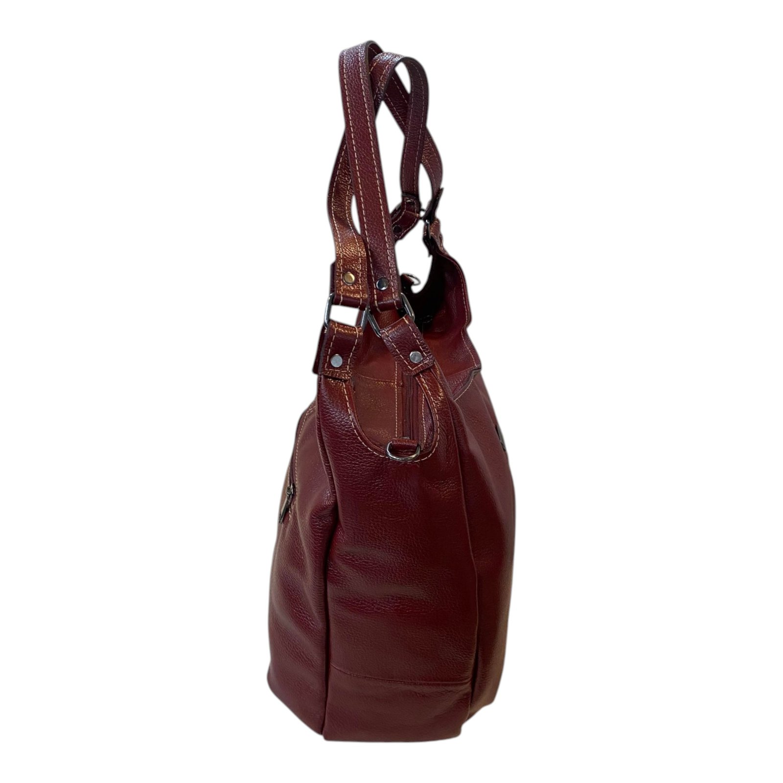Bolsa Feminina Hobo Couro Legítimo Ombro E Transversal Luxo - Imagem 22