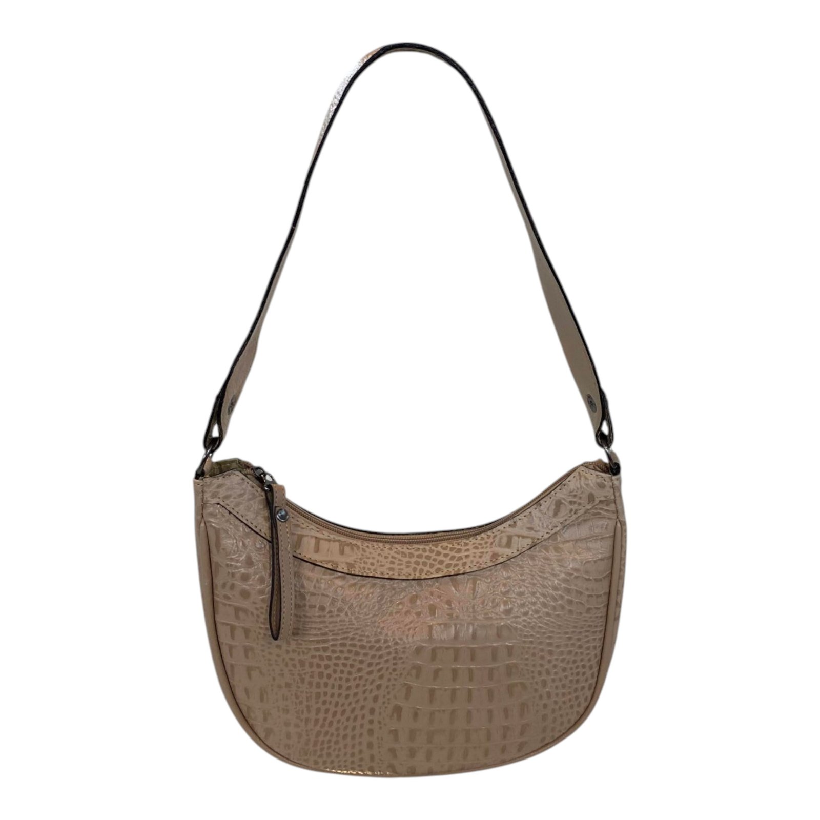 Bolsa Meia Lua Couro Bovino Média Ombro Social Festa Croco - Imagem 20