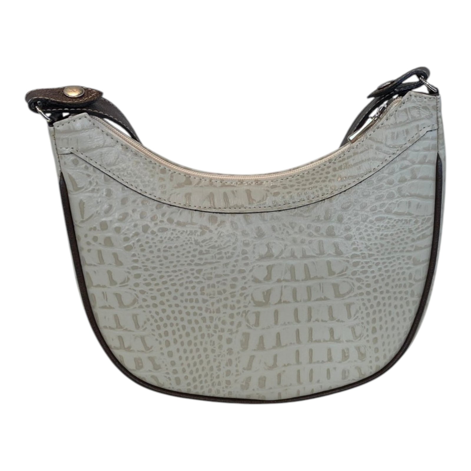 Bolsa Meia Lua Couro Bovino Média Ombro Social Festa Croco - Imagem 30