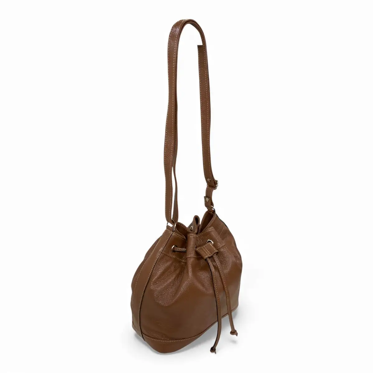 Bolsa Feminina Couro Legitimo Transversal Saco Saquinho Lisa Moda - Imagem 32