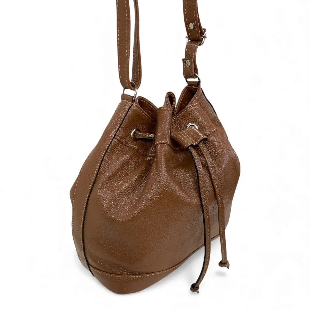 Bolsa Feminina Couro Legitimo Transversal Saco Saquinho Lisa Moda - Imagem 53