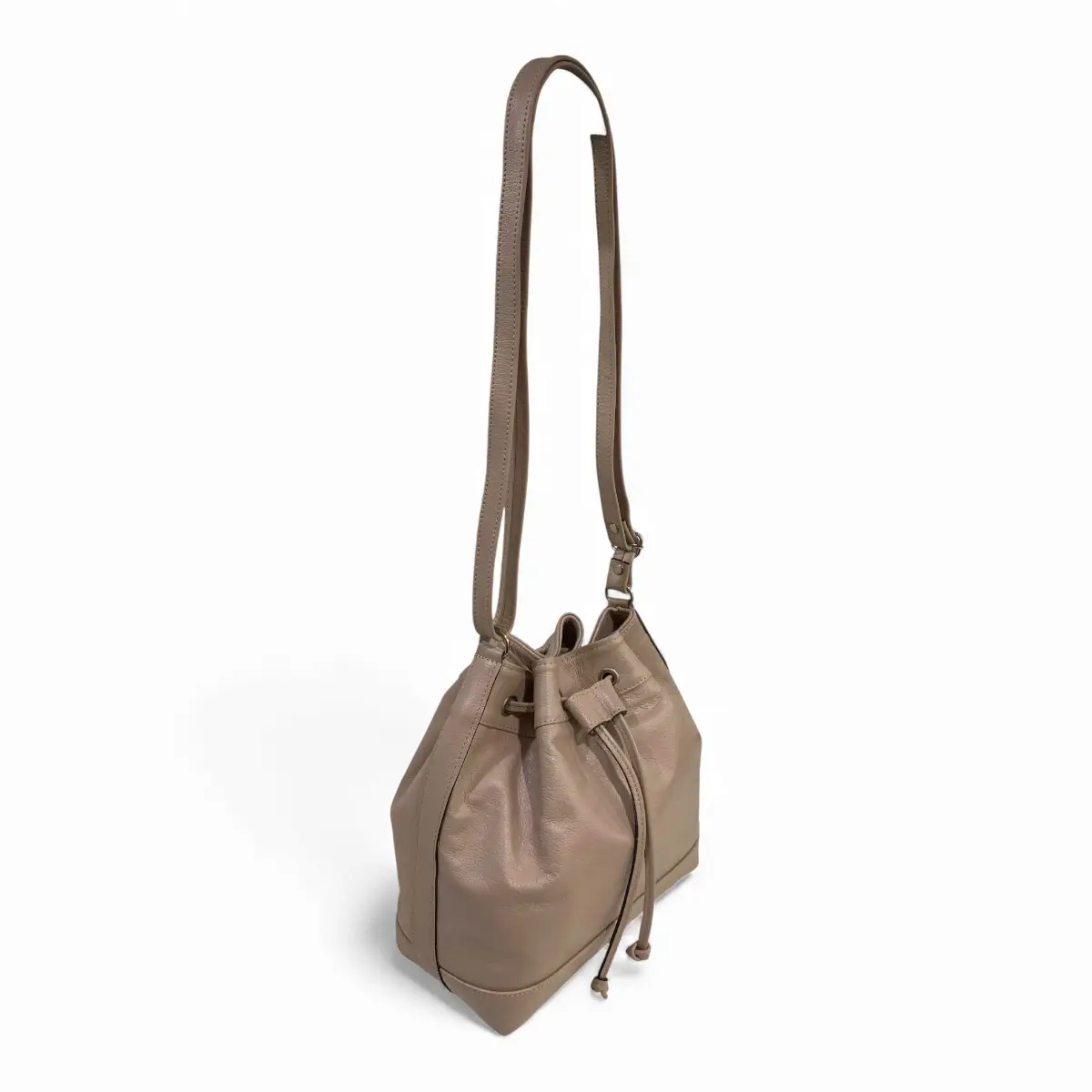Bolsa Feminina Couro Legitimo Transversal Saco Saquinho Lisa Moda - Imagem 24