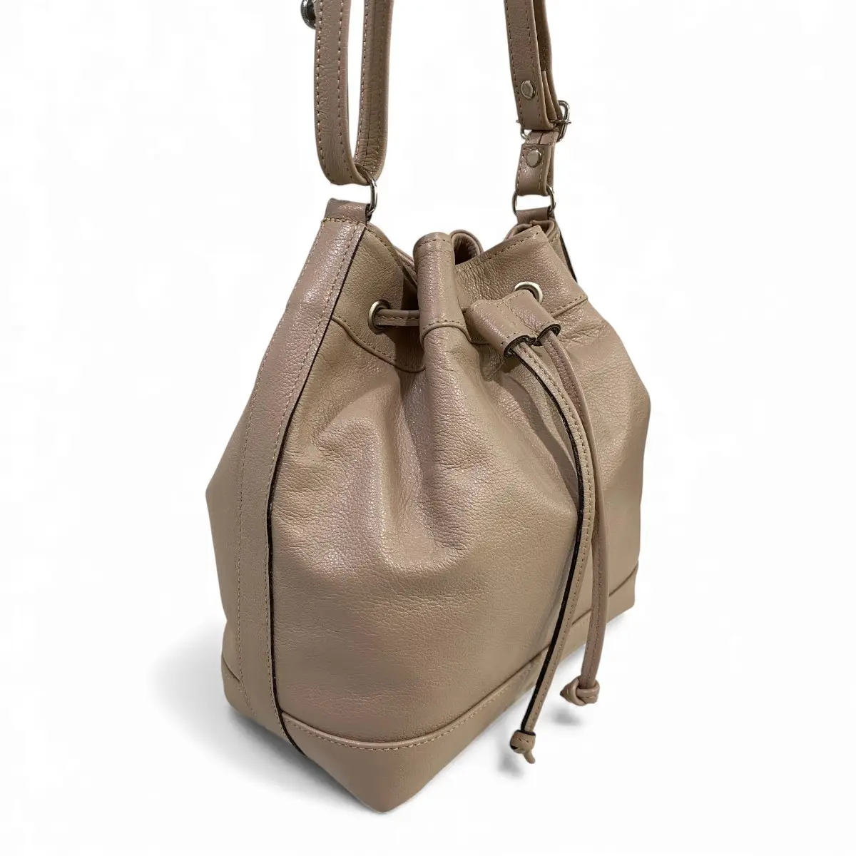 Bolsa Feminina Couro Legitimo Transversal Saco Saquinho Lisa Moda - Imagem 40