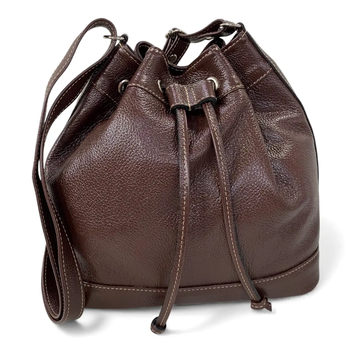 Bolsa Feminina Couro Legitimo Transversal Saco Saquinho Lisa Moda - Imagem 20