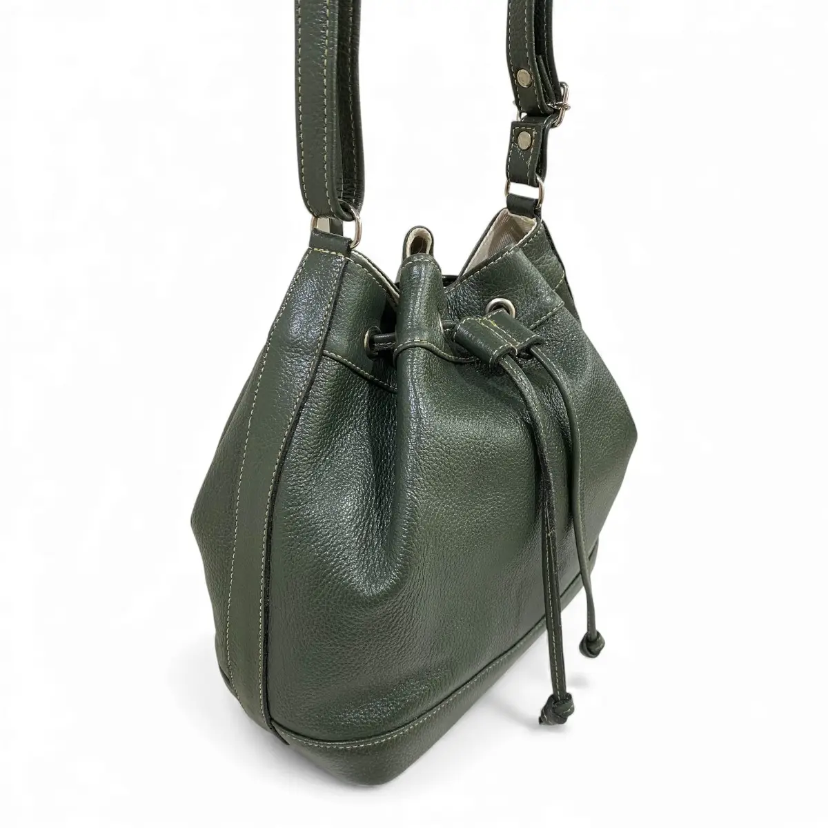 Bolsa Feminina Couro Legitimo Transversal Saco Saquinho Lisa Moda - Imagem 5